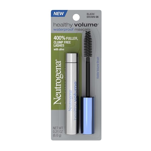 Neutrogena Healthy Volume Waterproof Mascara Black/Brown 08, 0.21 oz - Build Fuller, Conditioned Lashes