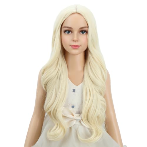 PATTNIUM Light Blonde Long Wig for Kids - 22in, Adjustable Cap, Heat Safe