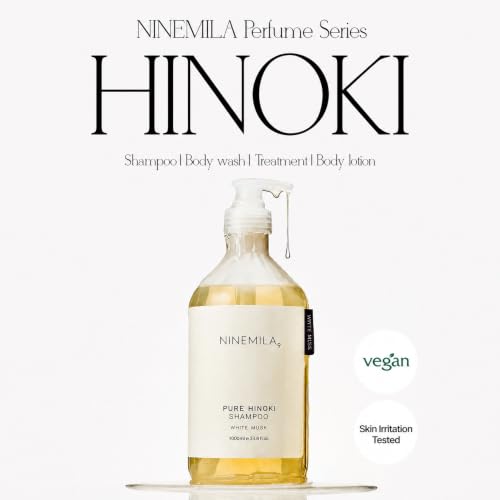 NINEMILA Hinoki Shampoo White Musk - Vegan, Organic, 1000ml