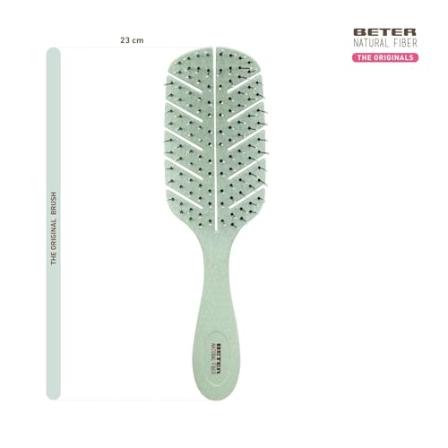 Beter Eco Detangling Hairbrush - Natural Fiber, Green, Anti-Tangle Bristles