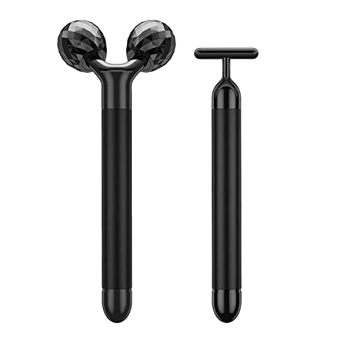 2-in-1 Electric Face Massager Kit with 3D Roller & T-Shape Tool