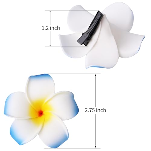 20 Pack Hawaiian Flower Hair Clips - Plumeria Beach Accessories