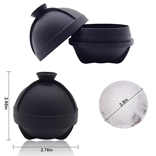 Silicone Ice Ball Molds Set of 4 - 2.5-Inch Sphere Ice Makers