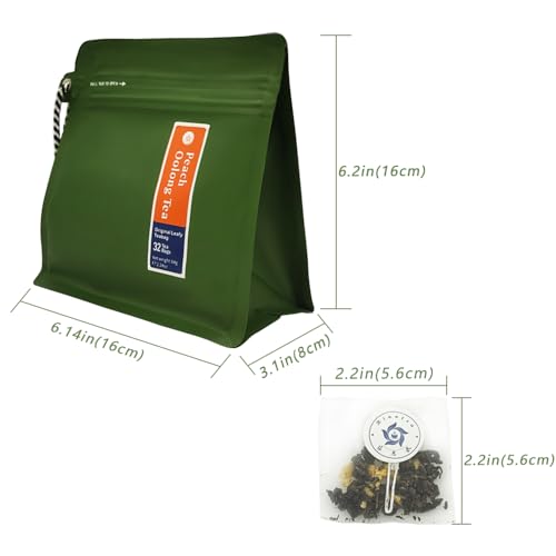 RIANTEA Peach Oolong Tea Bags - 32 Individually Wrapped Bags