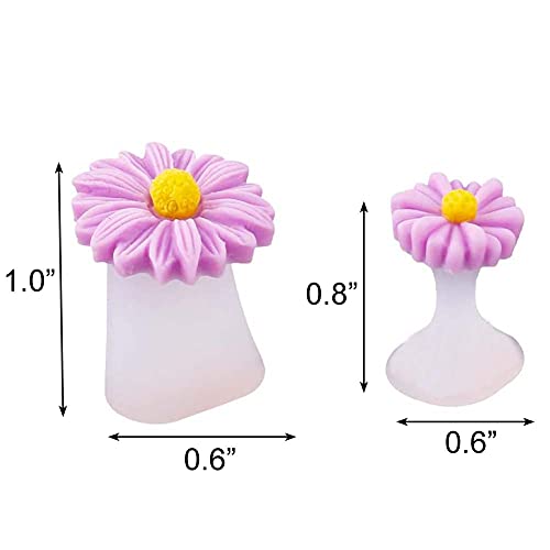 BlingKingdom 16pcs Daisy Silicone Toe Separators for Pedicure