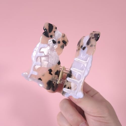 S14 Australian Shepherd Dog Hair Clips - Small Acetate Claw Clips for Women