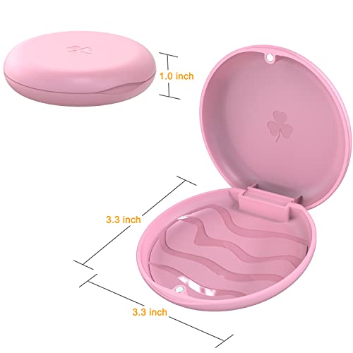 ARGOMAX 2-Pack Ultra-Thin Round Aligners & Retainers Case with Magnetic Closure - Pink