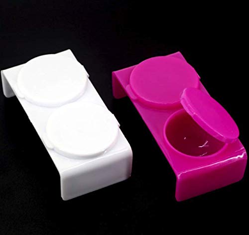 LASSUM 2PCS Nail Art Dappen Dish Cups with Lids for Acrylic & Liquid Mixing