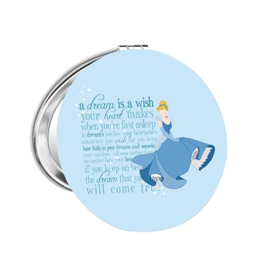 Princess Inspired Compact Mirror - 2.75" Dual-Sided Folding Makeup Mirror