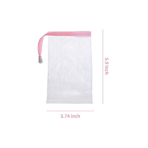 Andiker Mesh Soap Bag Set - 7 Soft Pouches with Drawstring for Shower