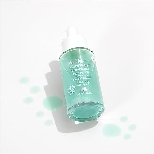 DERMA-E Scalp Relief Treatment ? Dry Scalp Moisturizer Serum ? Tea Tree Oil, Menthol and Aloe Vera Cool and Soothe Itchy Scalp and Promote Scalp Health, 1 Fl Oz