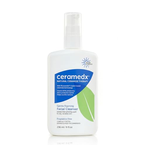 Ceramedx Gentle Foaming Facial Cleanser for Sensitive Skin, 8 oz - Unscented, Vegan