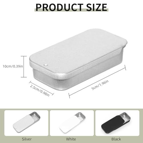 SKYPIA Lip Balm Tins - 0.25oz Silver Slide Top Containers (3 Pack)