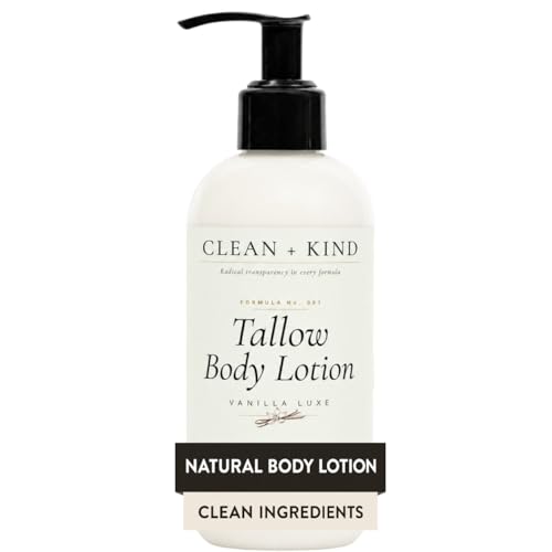 Vanilla Tallow Body Lotion 8 oz - Non-Toxic for Dry Skin