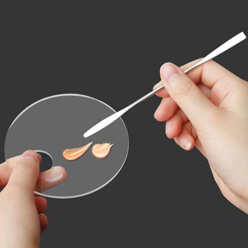 Acrylic Makeup Mixing Palette Set with Spatula - 2 Pcs