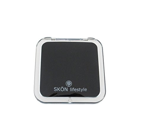 Skön Missy 15X/1X Compact Glass Mirror in Black – 180° opening, magnetic closure