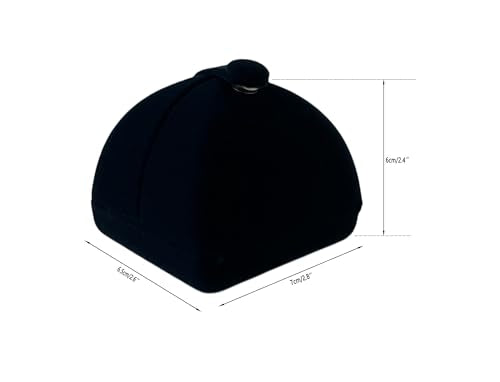 Navy Blue Velvet Jewelry Box for Earrings & Necklaces - Double Layer Design