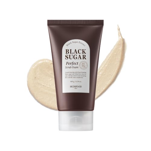 SKINFOOD Black Sugar Perfect Scrub Foam 180g - Exfoliating Cleanser