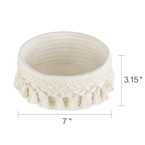 Mkono Macrame Makeup Brush Holder Set - Boho Woven Storage Baskets (2 Pack)
