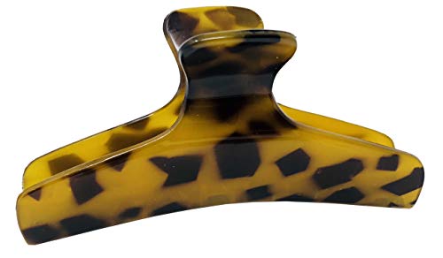 Parcelona Large 4-Inch French Flat Jaw Hair Claw Clip - Tortoise Shell