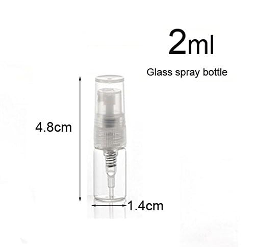10 Pack Mini 2ml Clear Glass Perfume Atomizer Spray Bottles