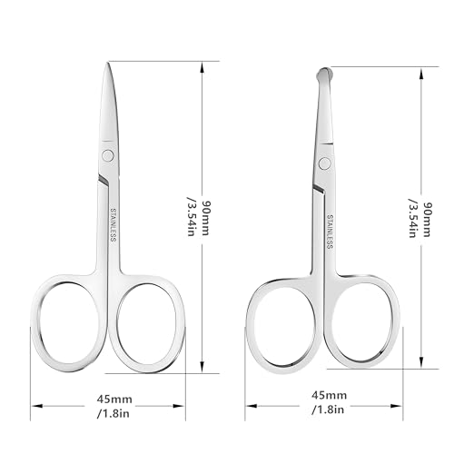 Rounded 24 PCS Grooming Scissors for Men & Women - Precision Safety Tips
