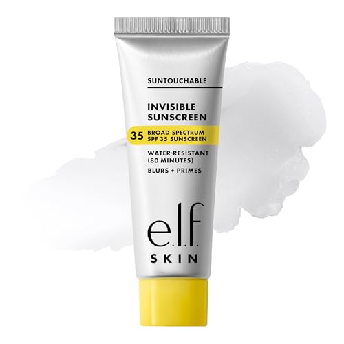 e.l.f. SKIN Suntouchable Invisible SPF 35 Sunscreen Mini 0.33oz, Lightweight Gel for Face & Makeup Primer, Vegan & Cruelty-Free
