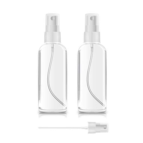 2 Pack 1oz Clear Mini Spray Bottles for Travel & Skin Care