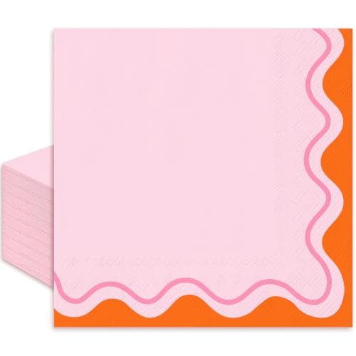 Whaline 50Pcs Scallop Disposable Cocktail Napkins - Summer Party Supplies