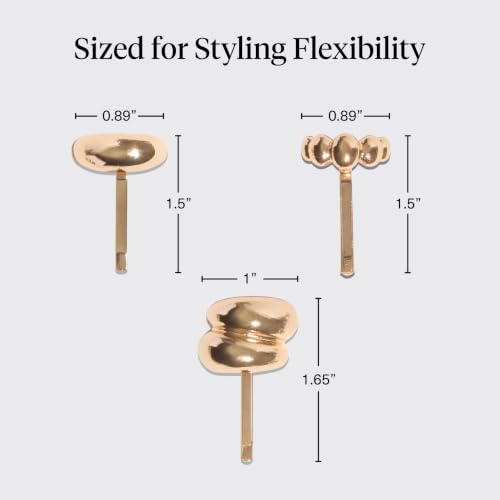 Kitsch Gold Hair Pins - 3pcs Lightweight Cloud Jewelry for Braids & Updos