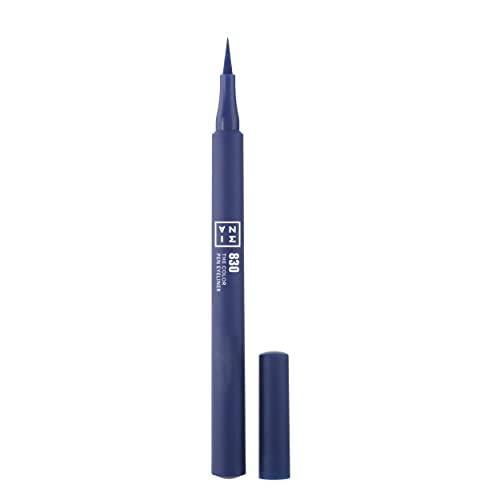 3INA Navy Blue Color Pen Eyeliner - Waterproof Liquid & Pencil, 14-Hour Wear
