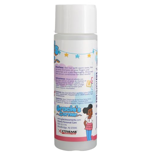 Gracie's Corner Rice Water Shampoo for Kids - Moisturizing & Sulfate Free 8 oz