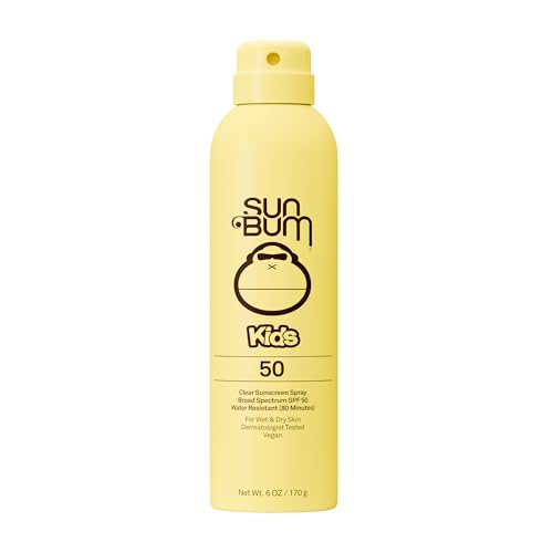 Sun Bum Kids SPF 50 Sunscreen Clear Body Spray - Broad Spectrum Water-Resistant with Vitamin E - Wet or Dry Skin Application - Hawaii 104 Act Compliant (Without Octinoxate & Oxybenzone) - 6 oz