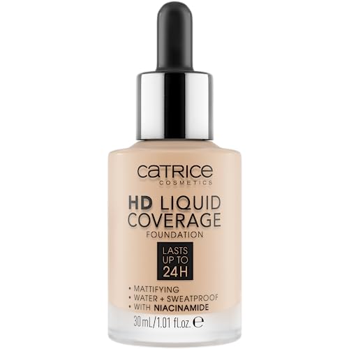Catrice HD Liquid Coverage Foundation - 24HR Matte Finish, Light Beige