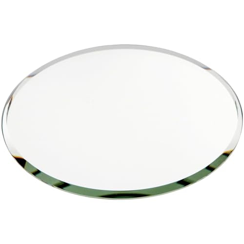 Plymor 4-Inch Round Beveled Glass Mirror - Highly Reflective for Displays