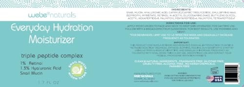 WEBE Hydration Snail Mucin Moisturizer 1.7oz - Anti-Aging Face Cream with Hyaluronic Acid & Retinol