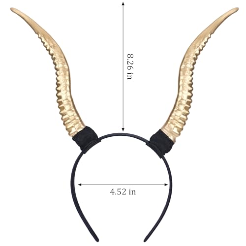 MOSTORY Gold Demon Antelope Horns Headband for Halloween Cosplay