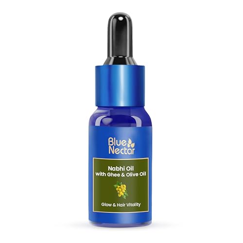 Blue Nectar Navel Oil with Ghee & Olive Oil - 0.33 Fl Oz Ayurvedic Belly Button Oil