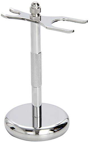 SimplyBeautiful Chrome Razor and Brush Stand | Premium Wet Shaving Accessory