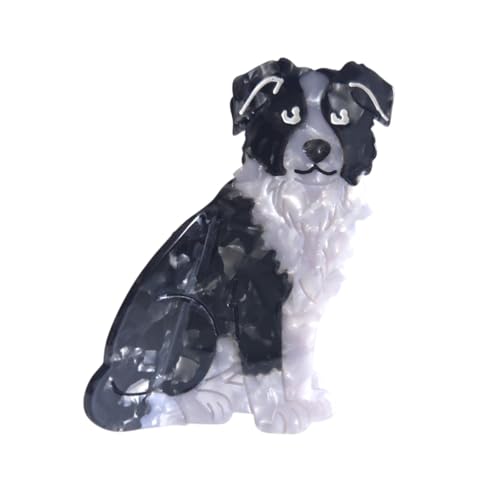 Cute Border Collie Dog Hair Clips for Women, Acetate Puppy Claw Clip, Stylish Hair Accessories
