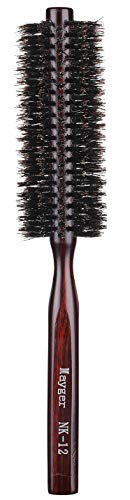 PERFEHAIR 1.3-Inch Soft Boar Bristle Round Brush for Fine Hair and Beards