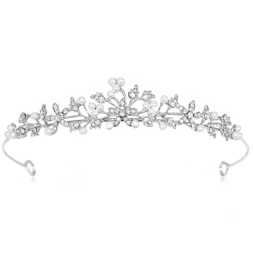 Rhinestone Pearl Tiaras and Crowns for Women and Flower Girls - Bridal Prom Hair Accessories