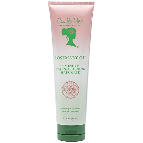 Camille Rose Rosemary Hair Mask - Deep Conditioning Treatment for Dry & Damaged Hair, Frizz Control, 8.5 Oz