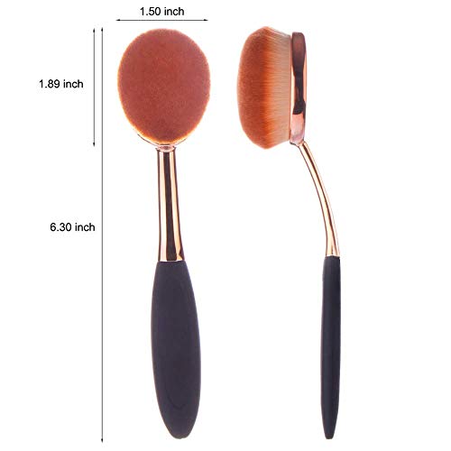 Yoseng Oval Toothbrush Foundation Brush Set - 4 Piece Makeup Brush Kit