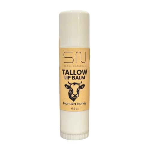 Seoul Naturals Manuka Honey Tallow Lip Balm – Natural Moisturizer & Protectant, 0.5 oz
