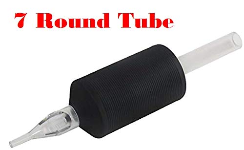 Tatmax 1-Inch Disposable Tattoo Tube Grips - 7 Round Tip, 20 Pack