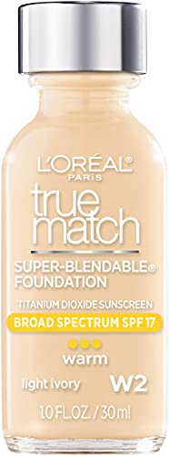 L'Oreal Paris True Match Super-Blendable Liquid Foundation Light Ivory W2 1 Fl Oz