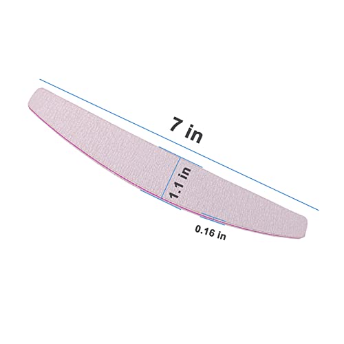 AhaTopia 50 Pcs Halfmoon Nail Files 100/180 Grit Double Sided for Acrylic & Natural Nails