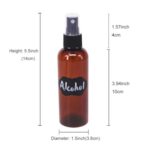 12 Pack 3.3 oz Amber Plastic Fine Mist Spray Bottles for Essential Oils