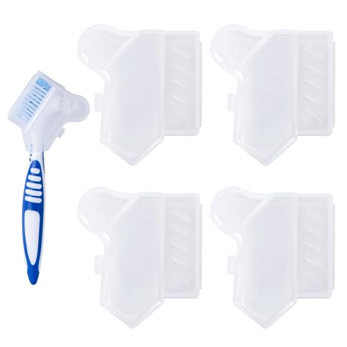 4-Pack Portable Denture Brush Covers with Ventilation Holes